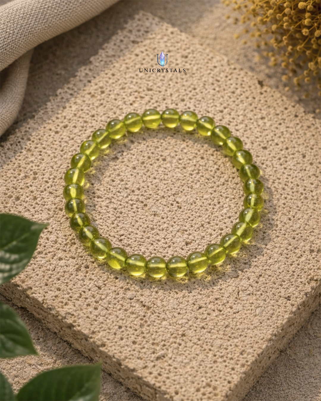 Natural Peridot Bracelet ( Positivity, Confidence & Emotional Balance )