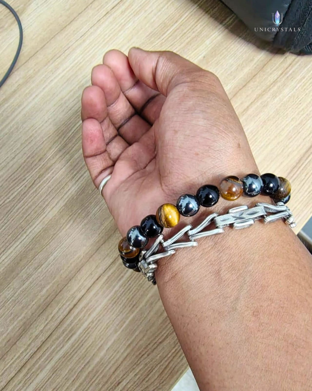 Triple Protection Bracelet (Tiger Eye, Black Onyx & Hematite)