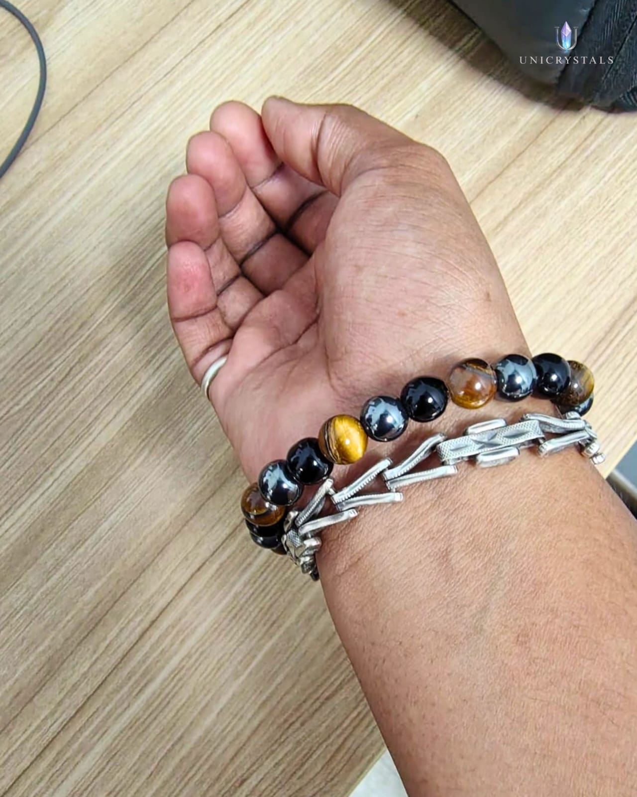 Triple Protection Bracelet (Tiger Eye, Black Onyx & Hematite)