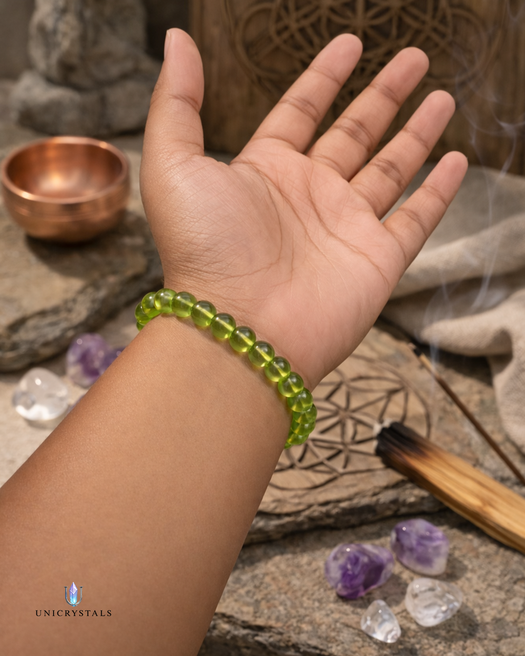 Natural Peridot Bracelet ( Positivity, Confidence & Emotional Balance )