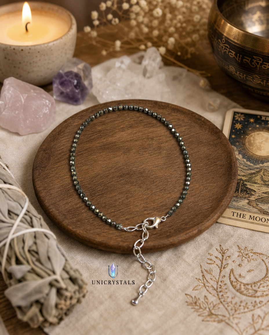 Pyrite Anklet , Prosperity, Confidence & Protection