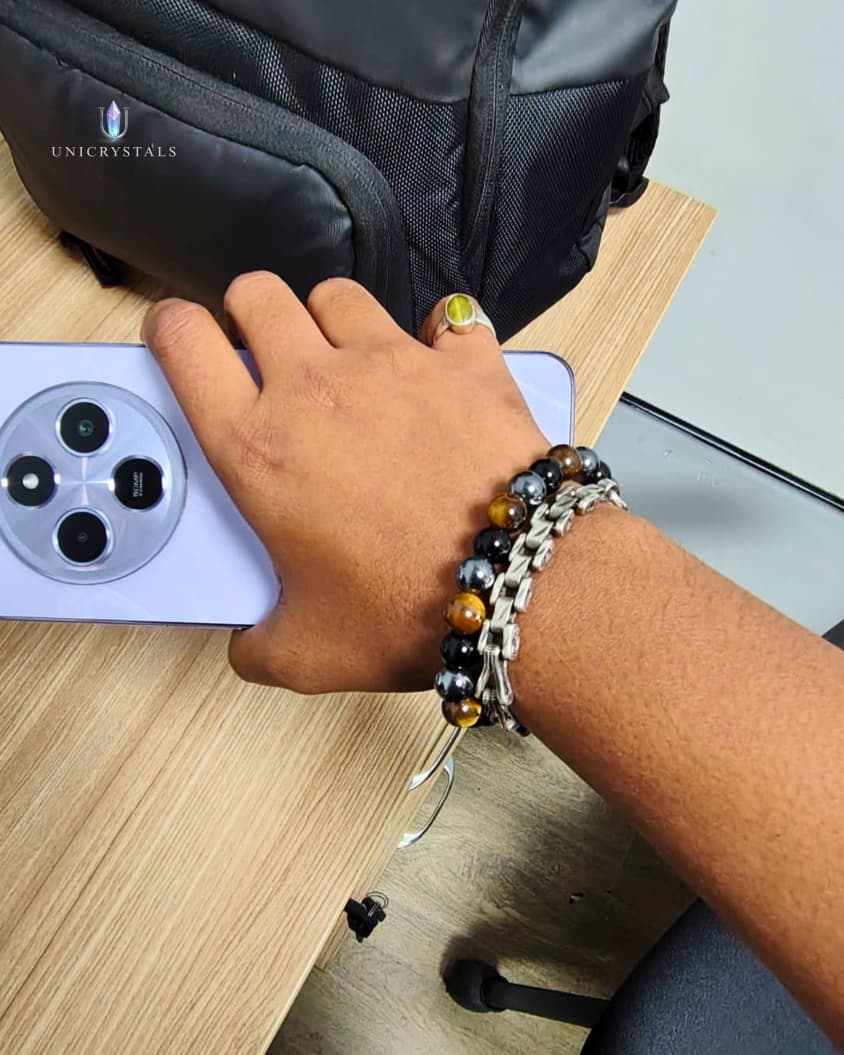 Triple Protection Bracelet (Tiger Eye, Black Onyx & Hematite)