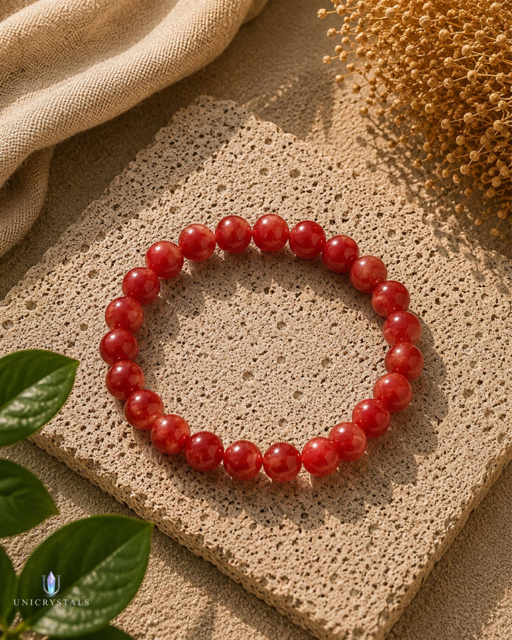 Natural Red Carnelian Bracelet ( Motivation, Confidence & Vitality )