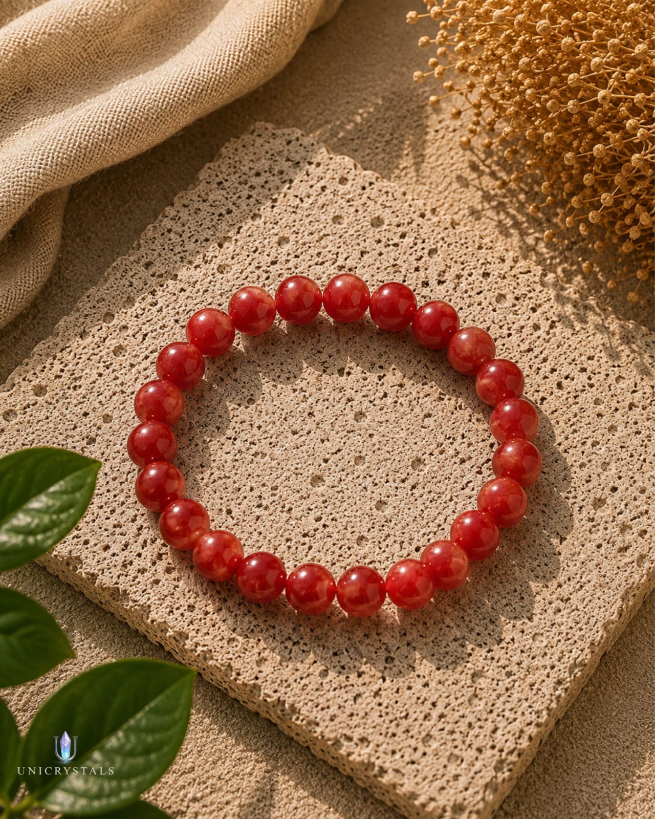 Natural Red Carnelian Bracelet ( Motivation, Confidence & Vitality )