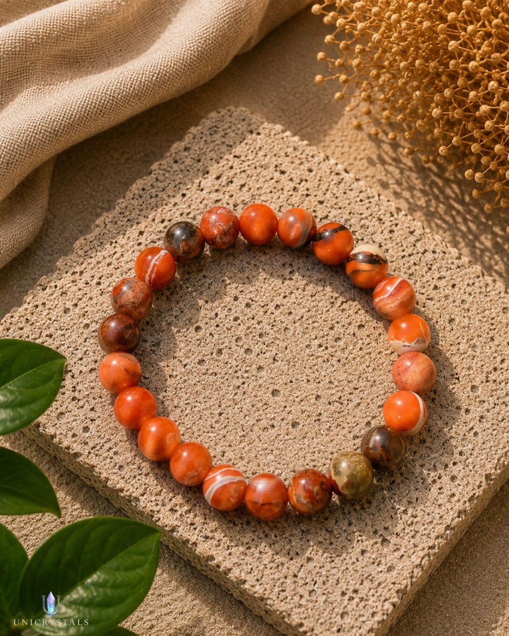 Natural Red Jasper Bracelet ( Strength, Grounding & Protection )