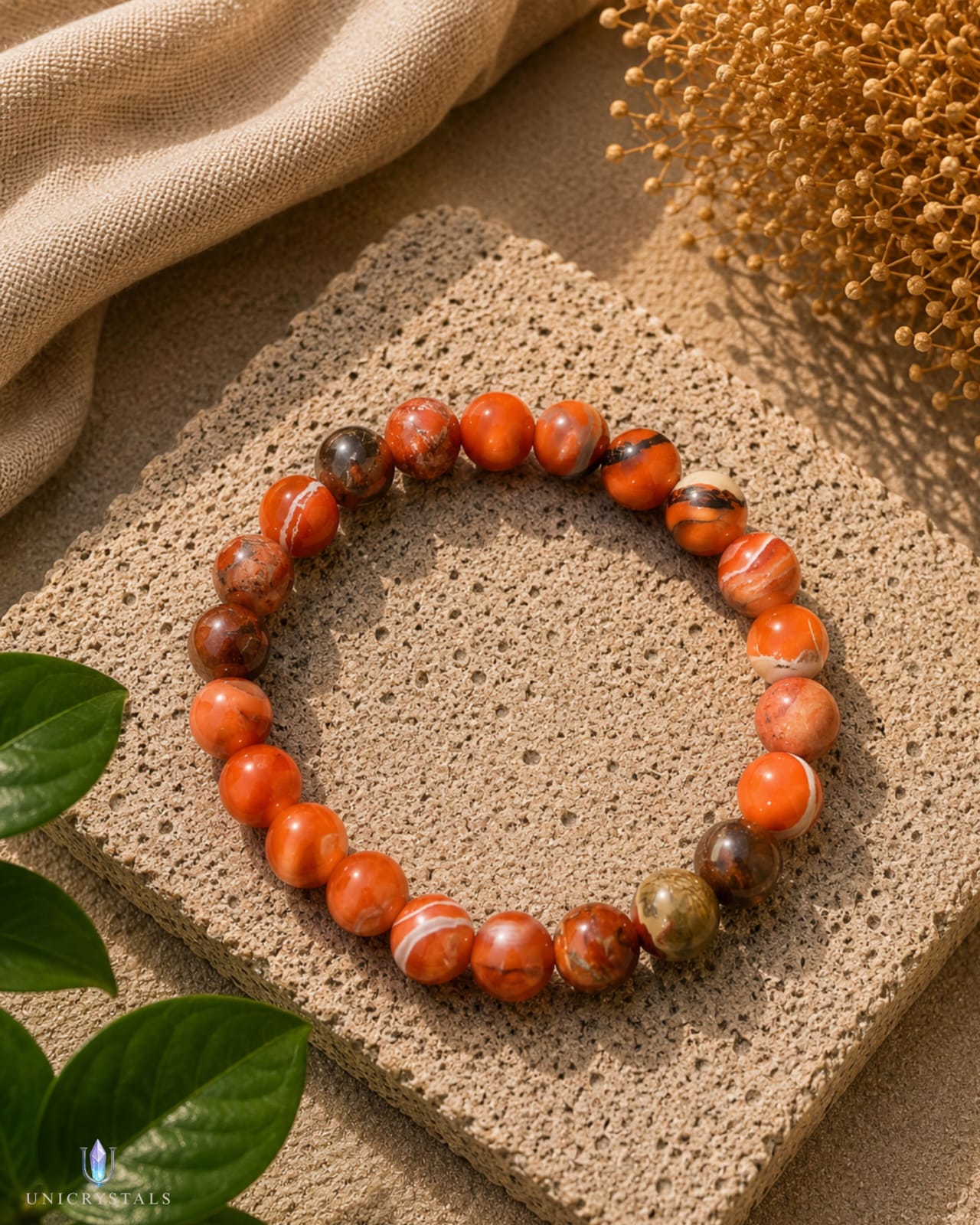 Natural Red Jasper Bracelet ( Strength, Grounding & Protection )