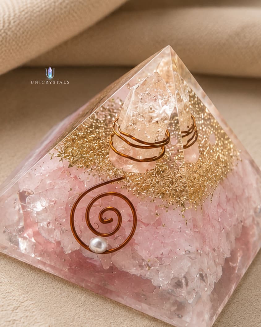 Rose Quartz Orgone Pyramid