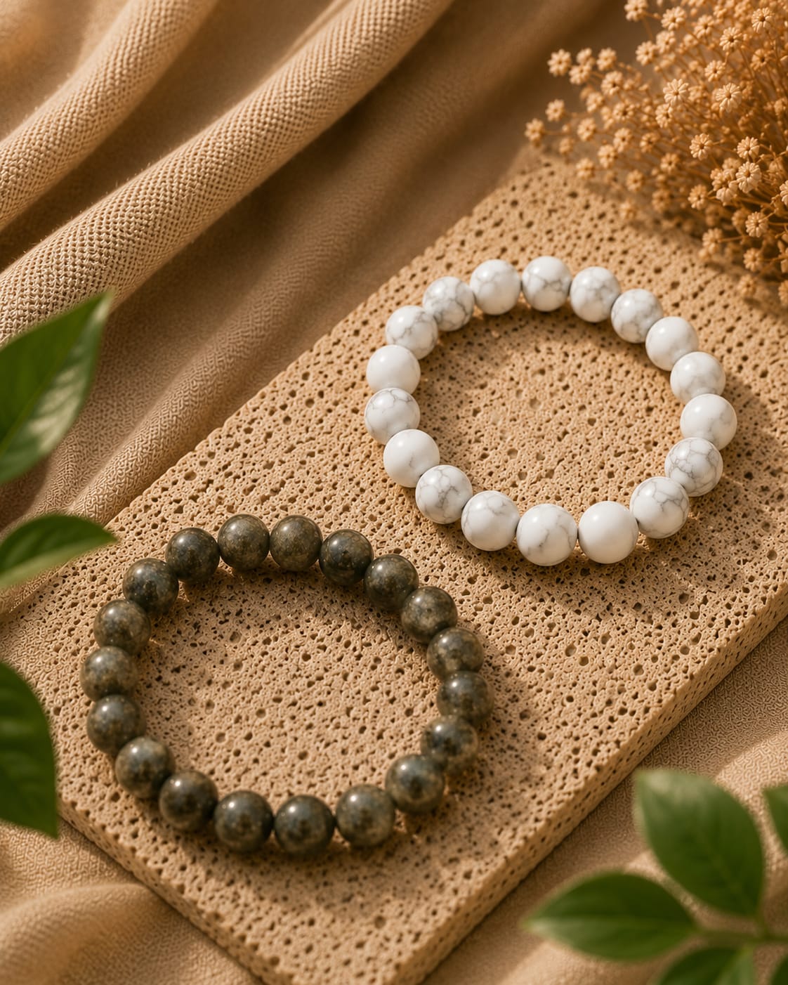 Pyrite Bracelet X Howlite Bracelet