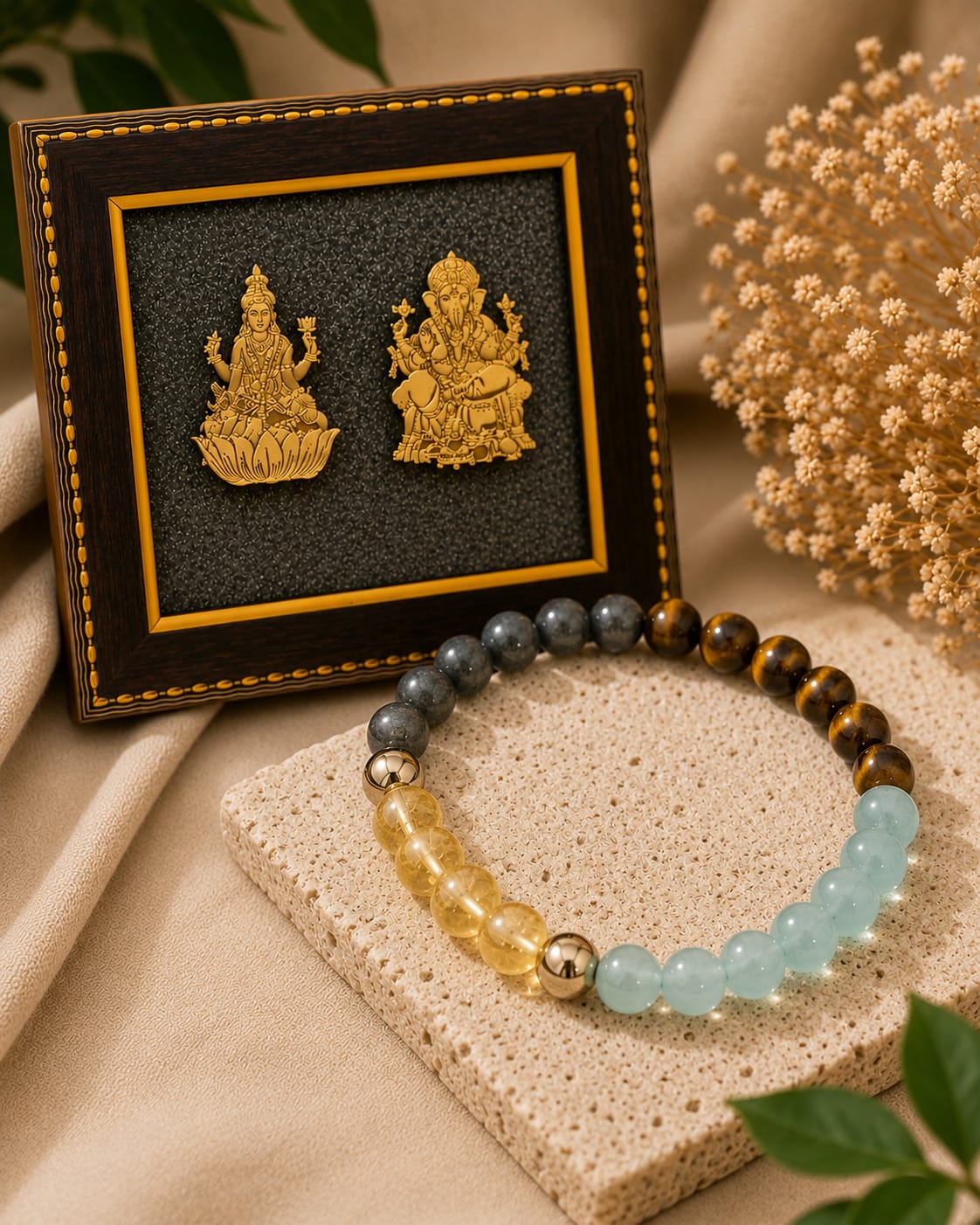 Money Magnet × Laxmi Ganesh Pyrite Frame Combo